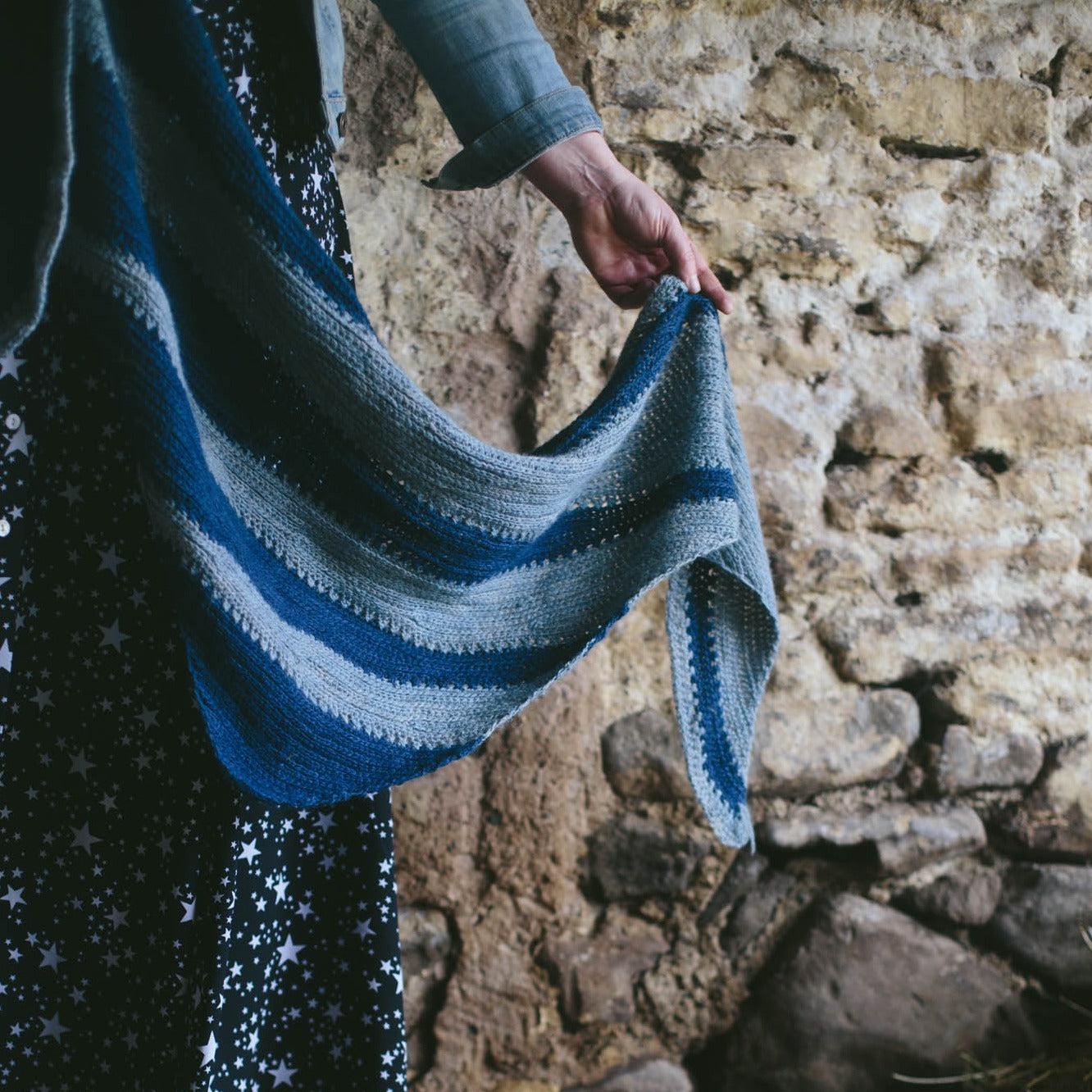 Double Denim Shawl