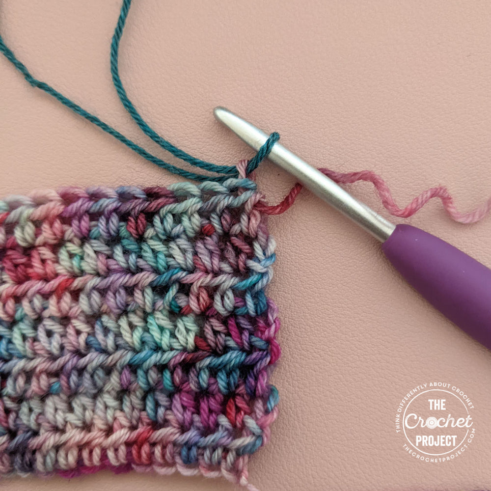 Crocheting into row ends