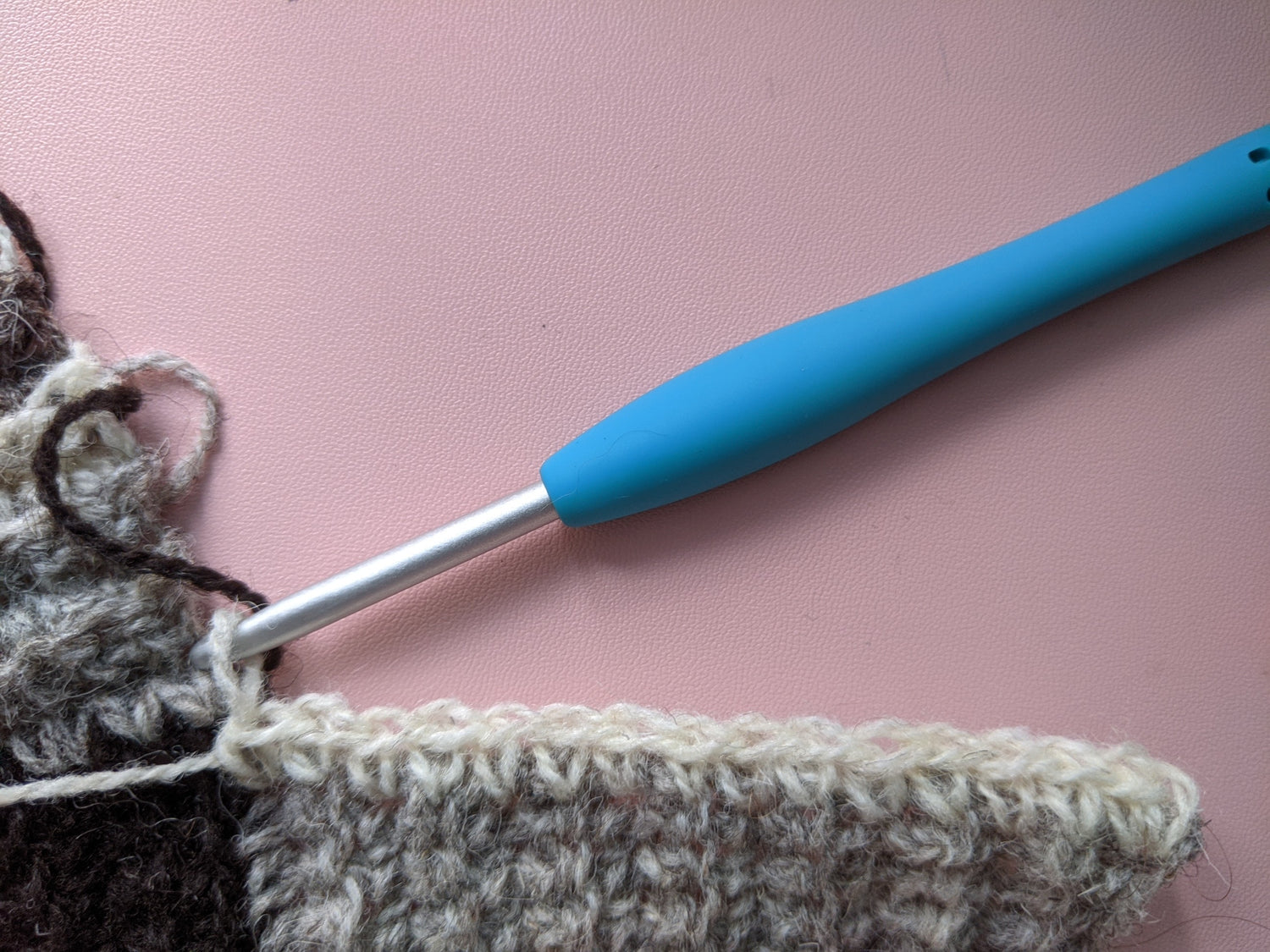 Crocheting into row ends